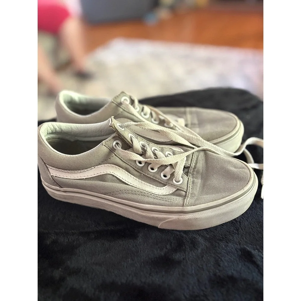 Vans Old Skool Gray Canvas Low Top Skate Shoes Mens 4 Womens‎ 5.5 500714